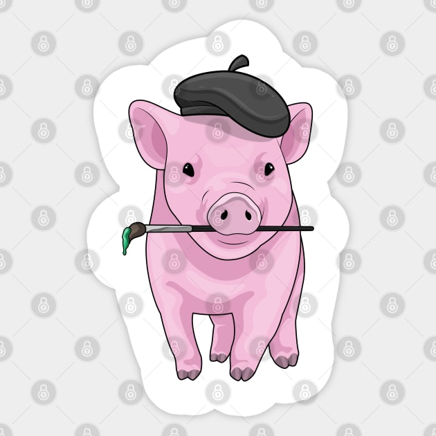 Pig Painter Paint brush Sticker by Markus Schnabel